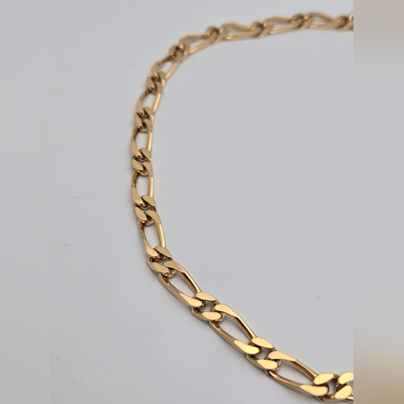 Monet Figaro Chain Necklace Gold Plated Clean Elegant Designer Signed 16'' - Picture 3 of 11
